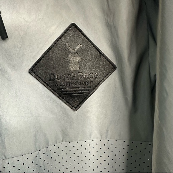 Dutch Bros SALE Unisex Grey/Silver Reflective Windbreaker XS+SMALL Rain Jacket - Picture 5 of 12
